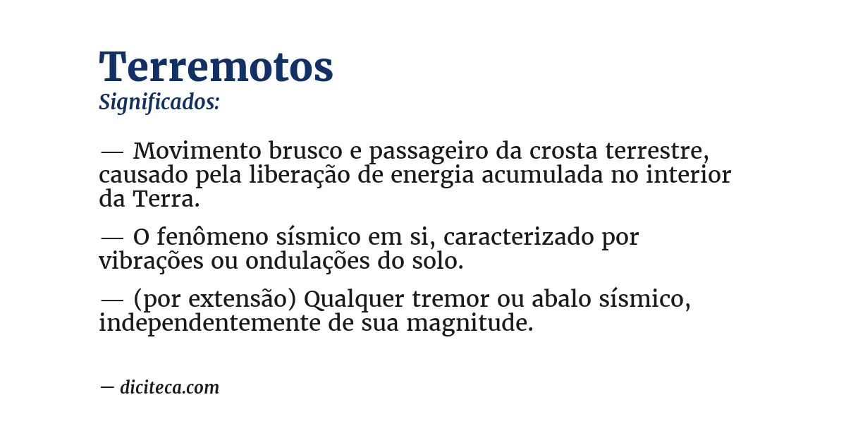 Significado de terremotos