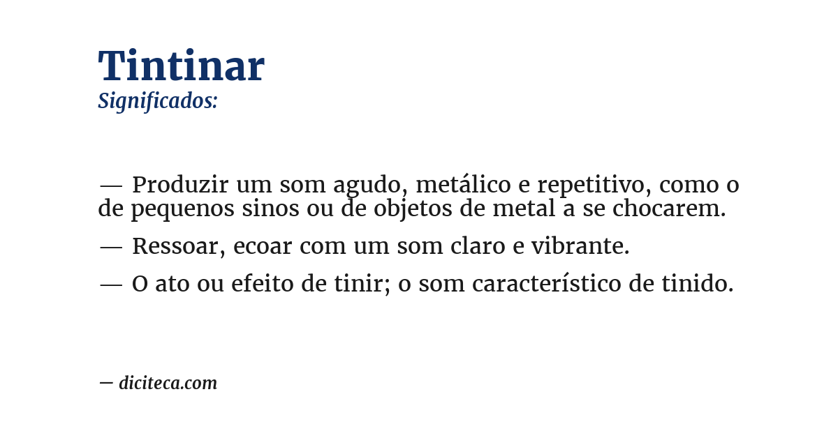 Significado de tintinar