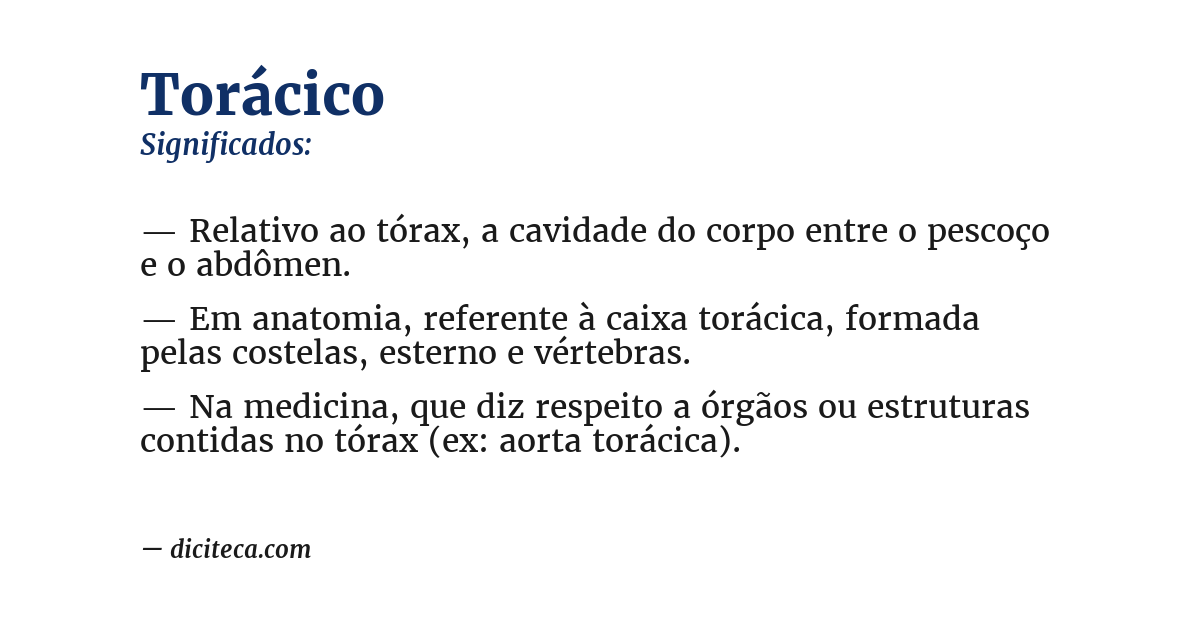 Significado de torácico