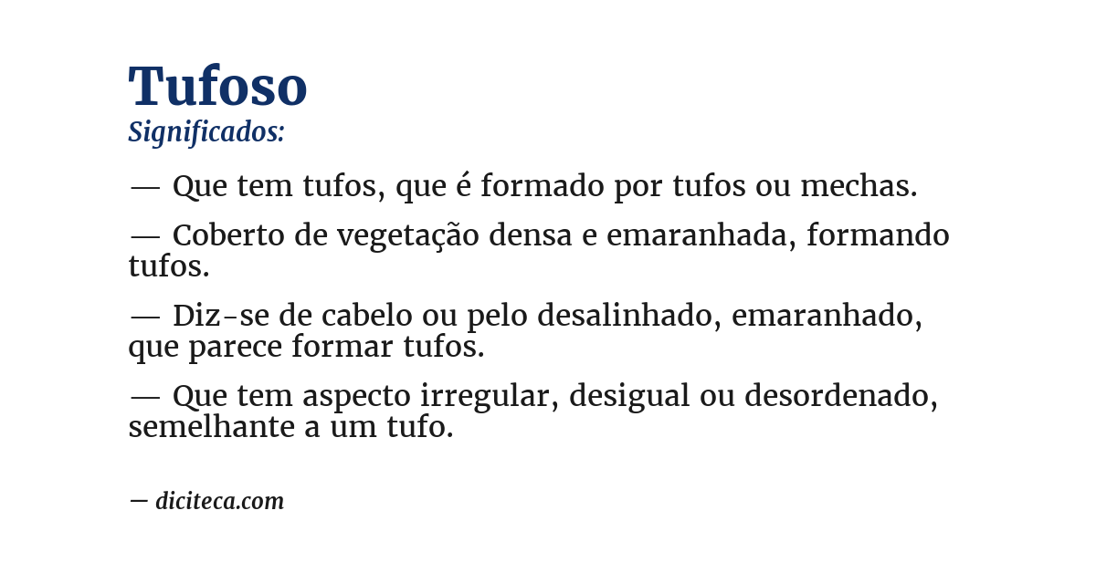 Significado de tufoso
