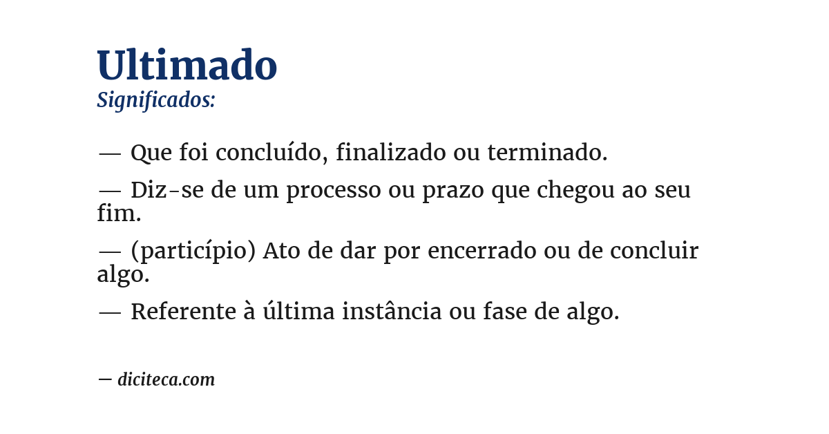 Significado de ultimado