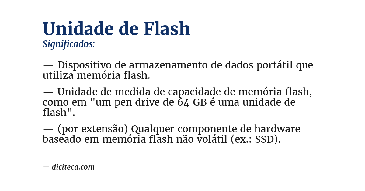 Significado de unidade de flash