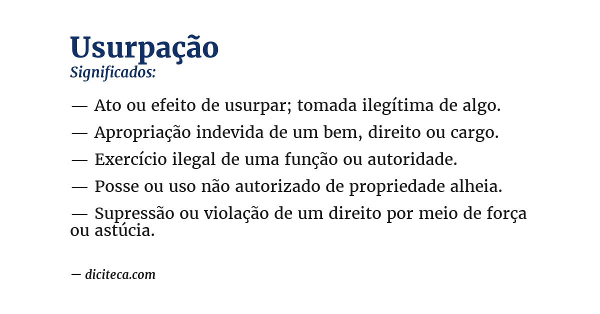 Significado de usurpação