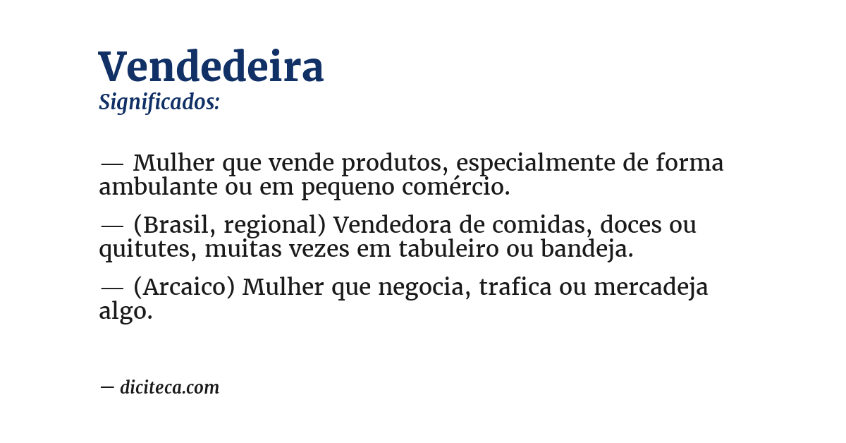 Significado de vendedeira