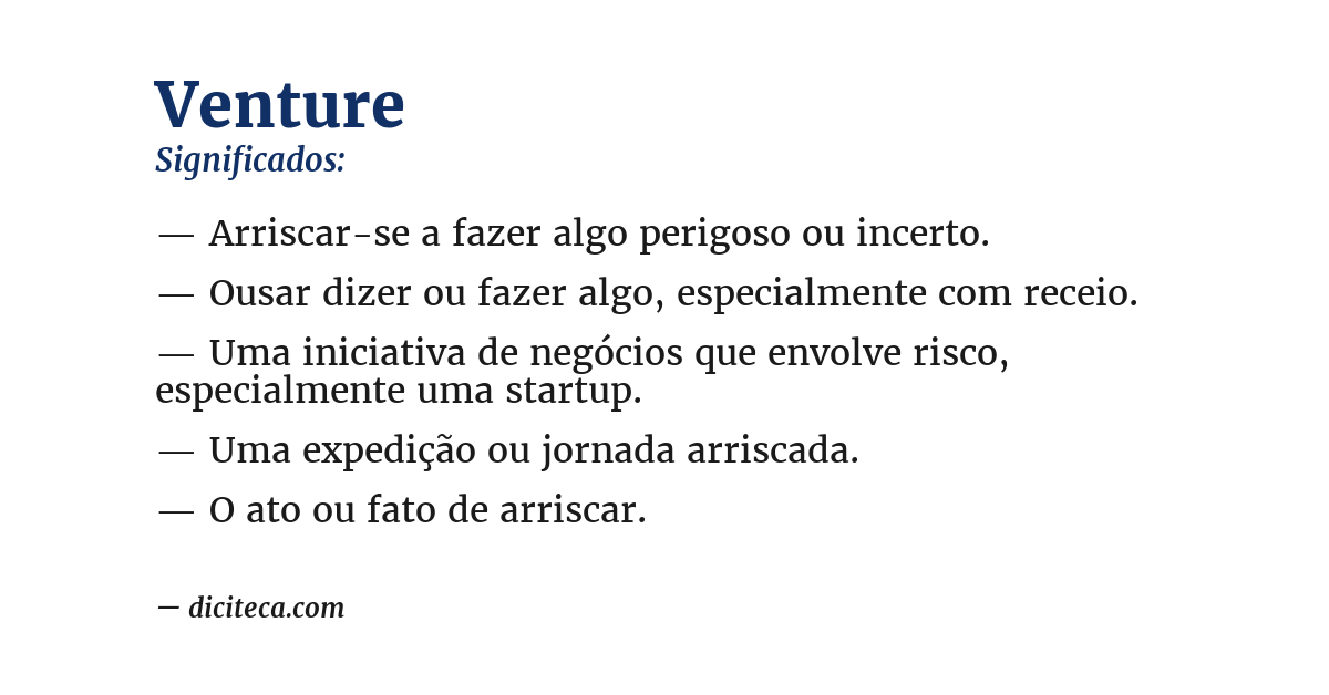 Significado de venture