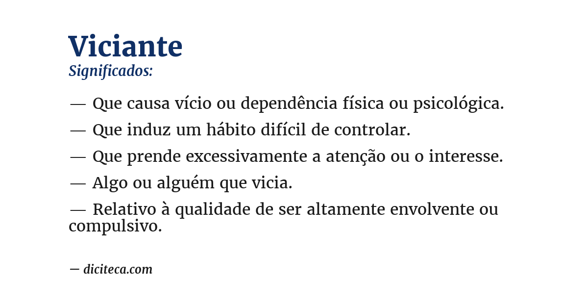 Significado de viciante