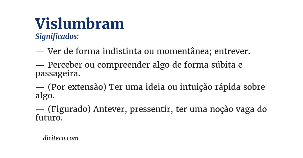 Significado de vislumbram
