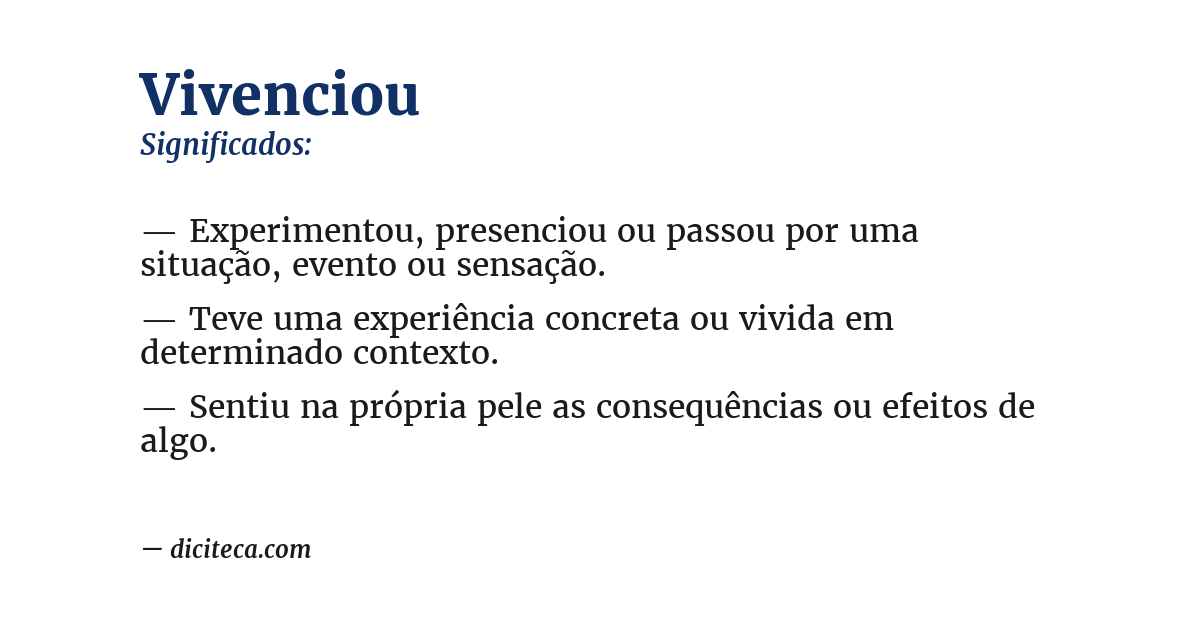 Significado de vivenciou