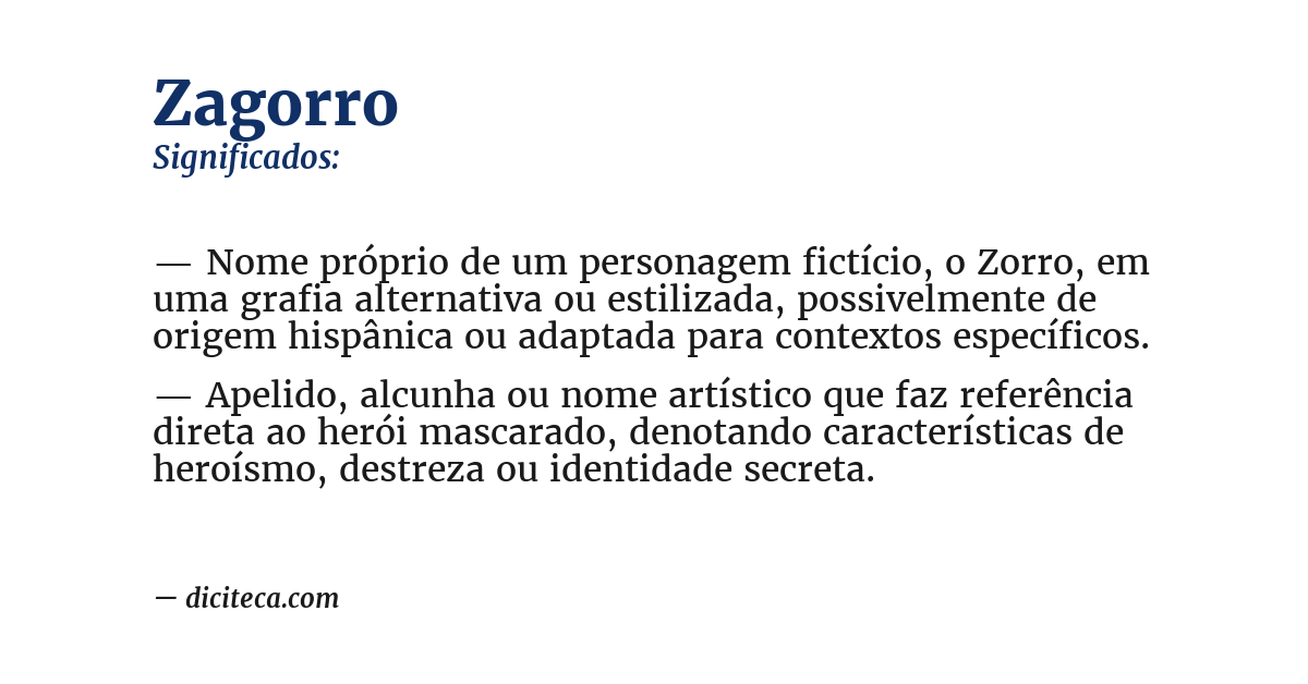 Significado de zagorro