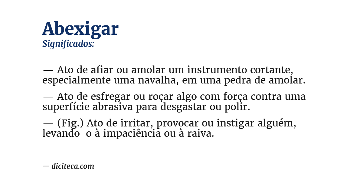 Significado de abexigar