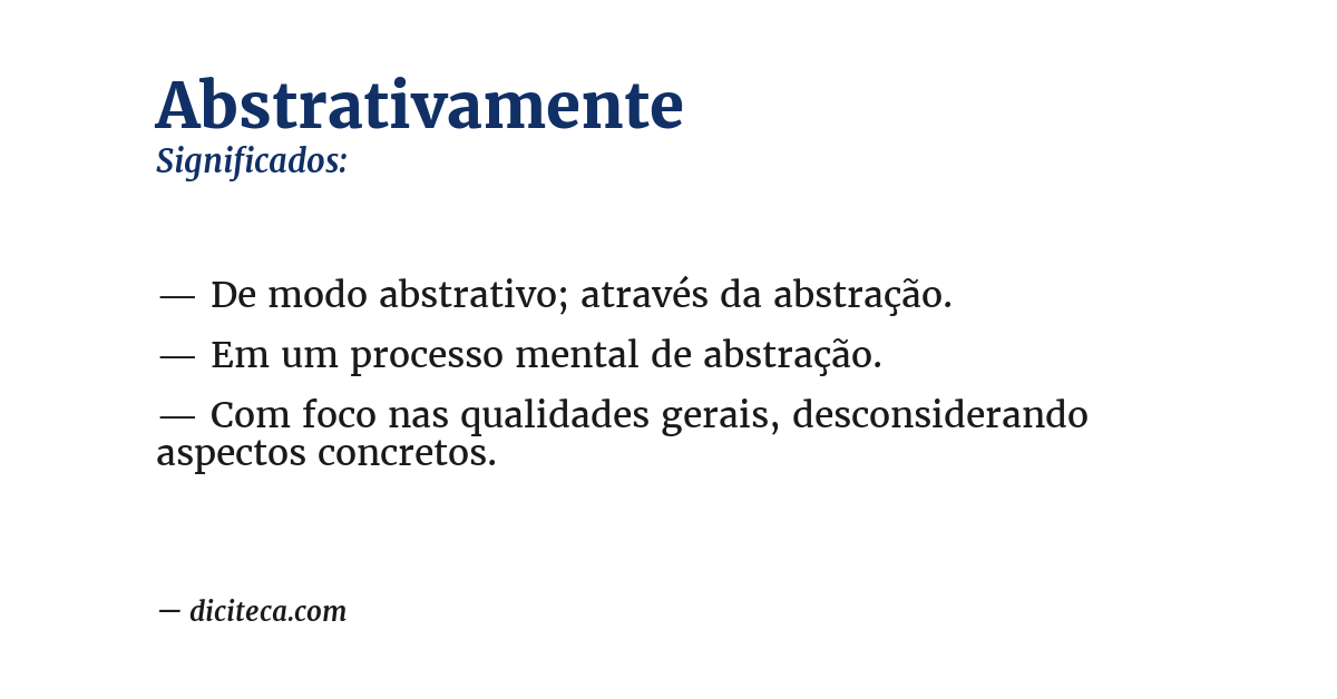 Significado de abstrativamente