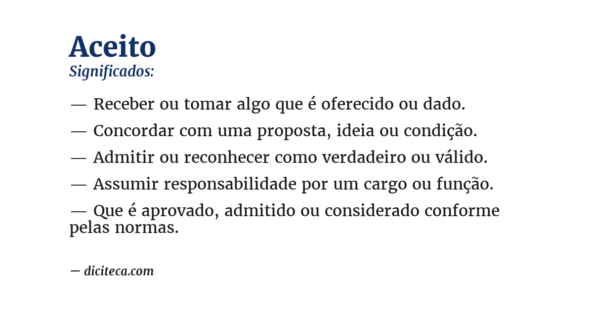 Significado de aceito