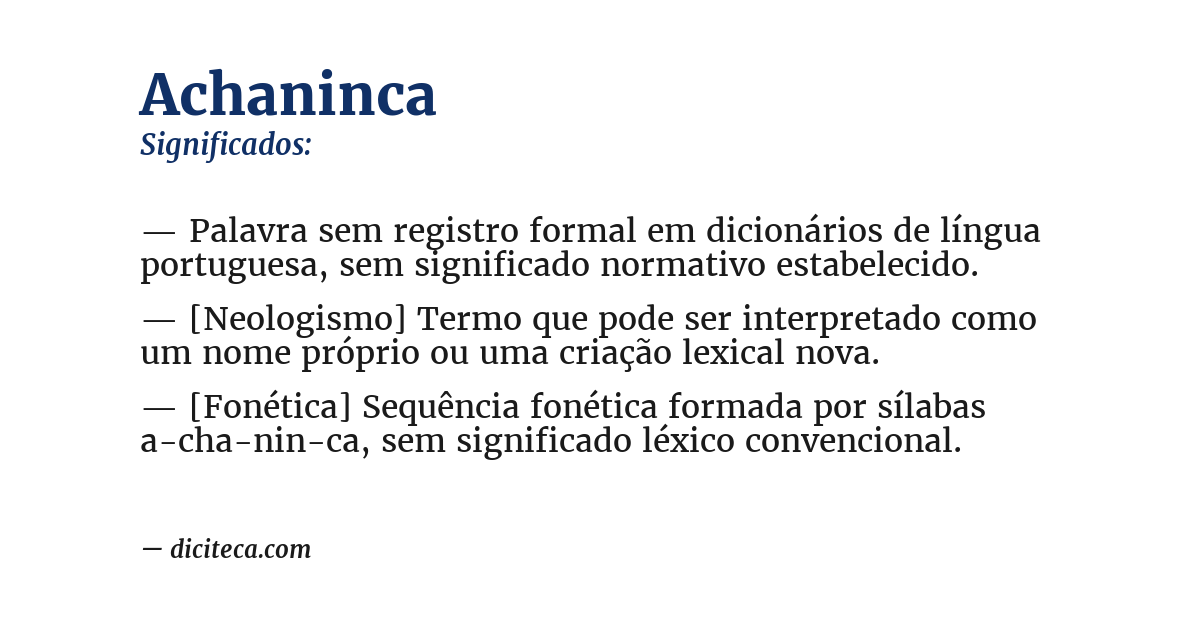 Significado de achaninca