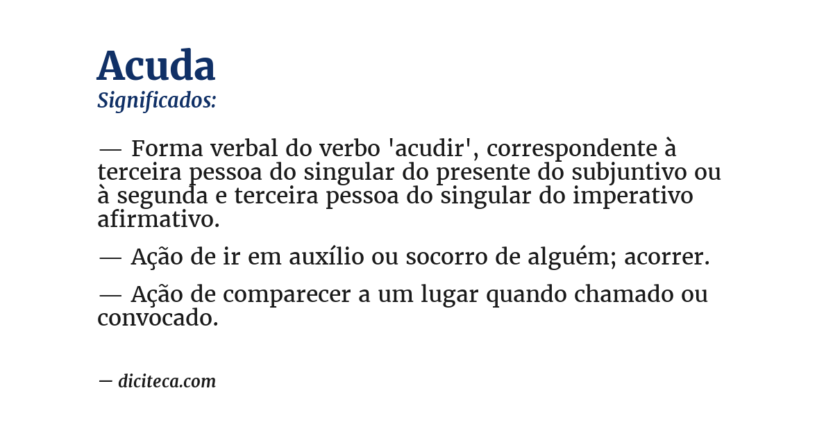 Significado de acuda