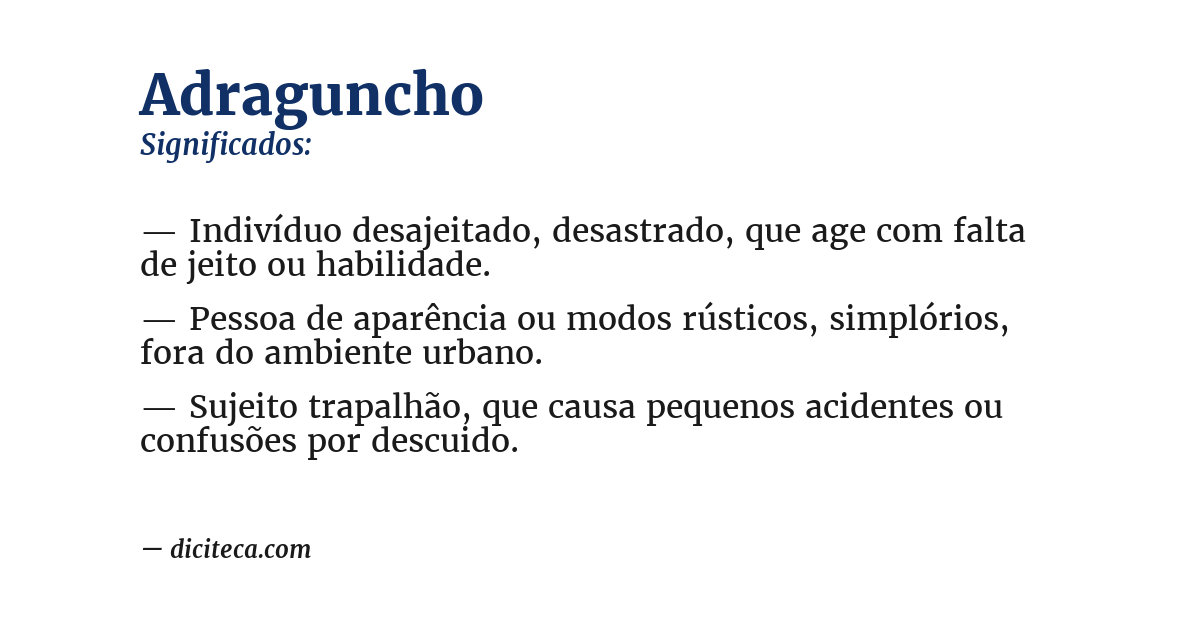 Significado de adraguncho