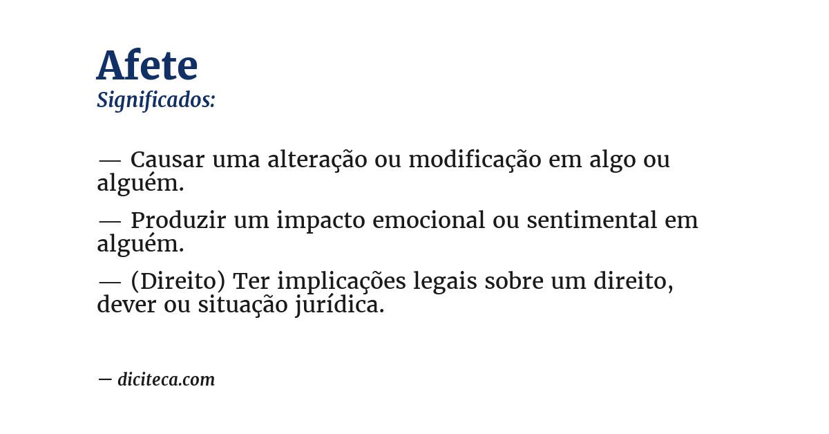 Significado de afete