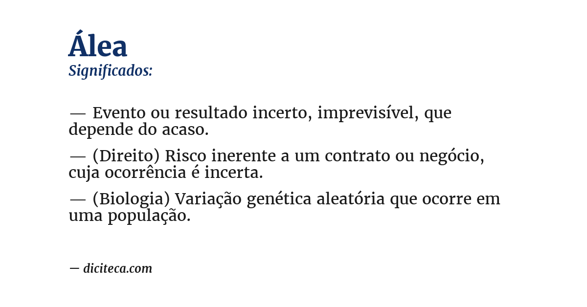 Significado de álea