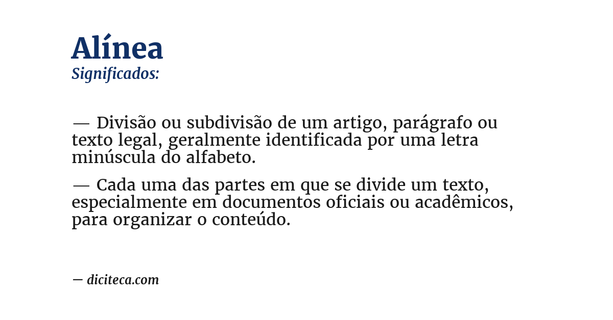 Significado de alínea
