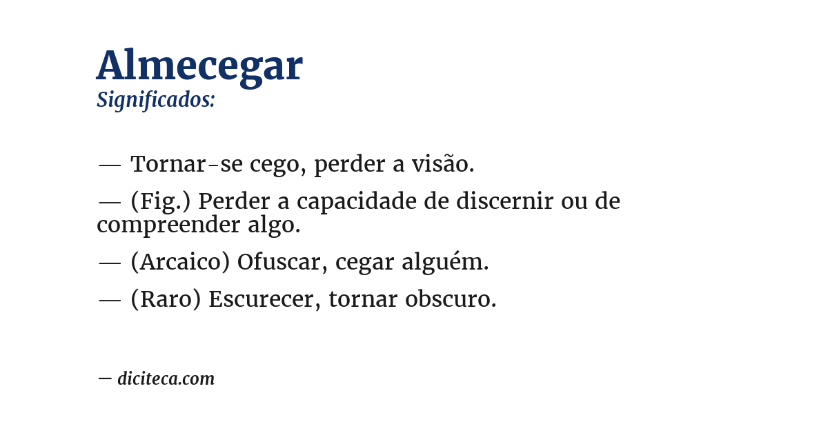 Significado de almecegar