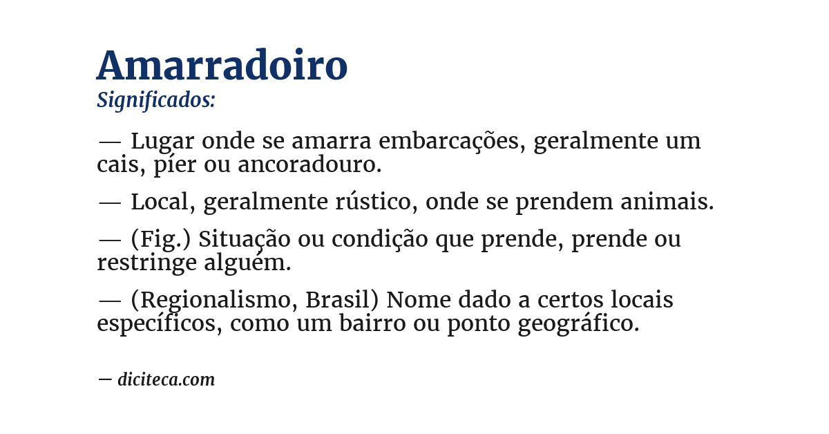 Significado de amarradoiro