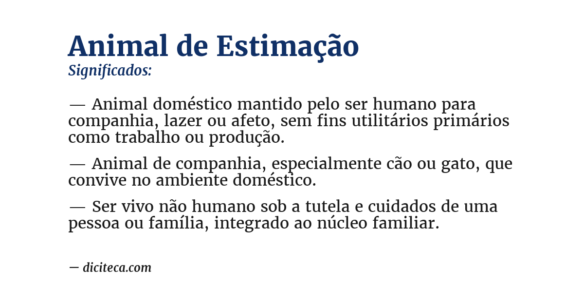 Significado de animal de estimação