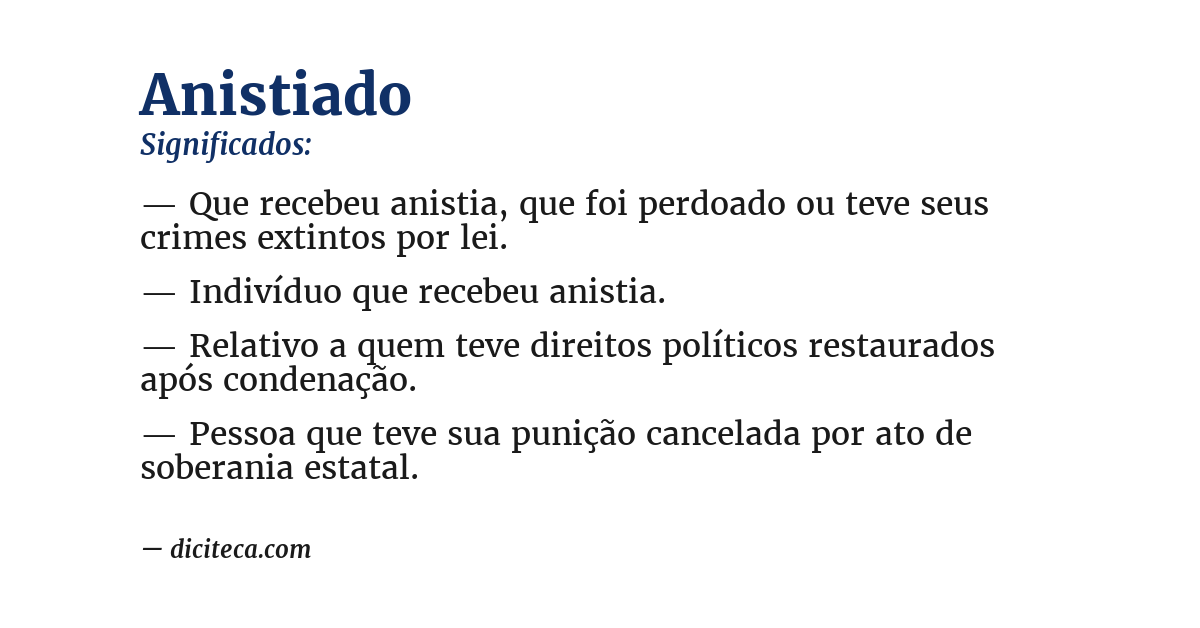 Significado de anistiado