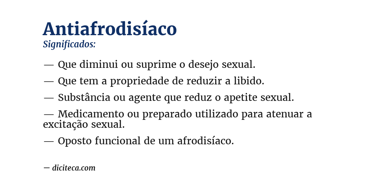 Significado de antiafrodisíaco
