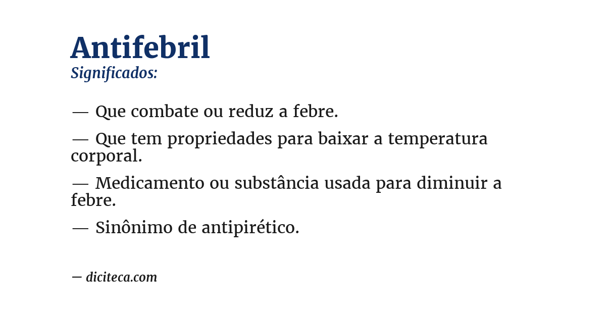 Significado de antifebril