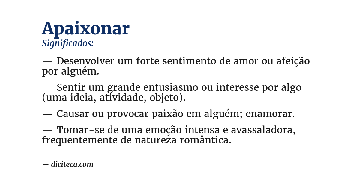 Significado de apaixonar