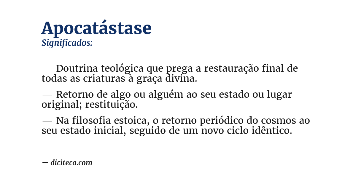 Significado de apocatástase