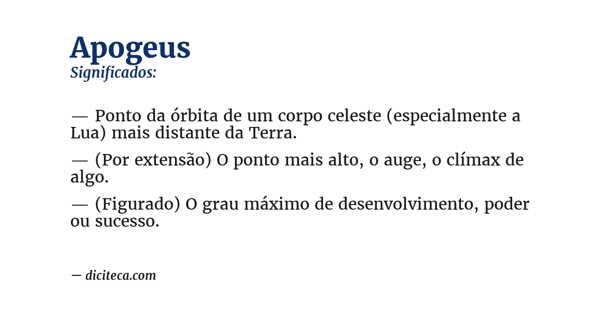 Significado de apogeus