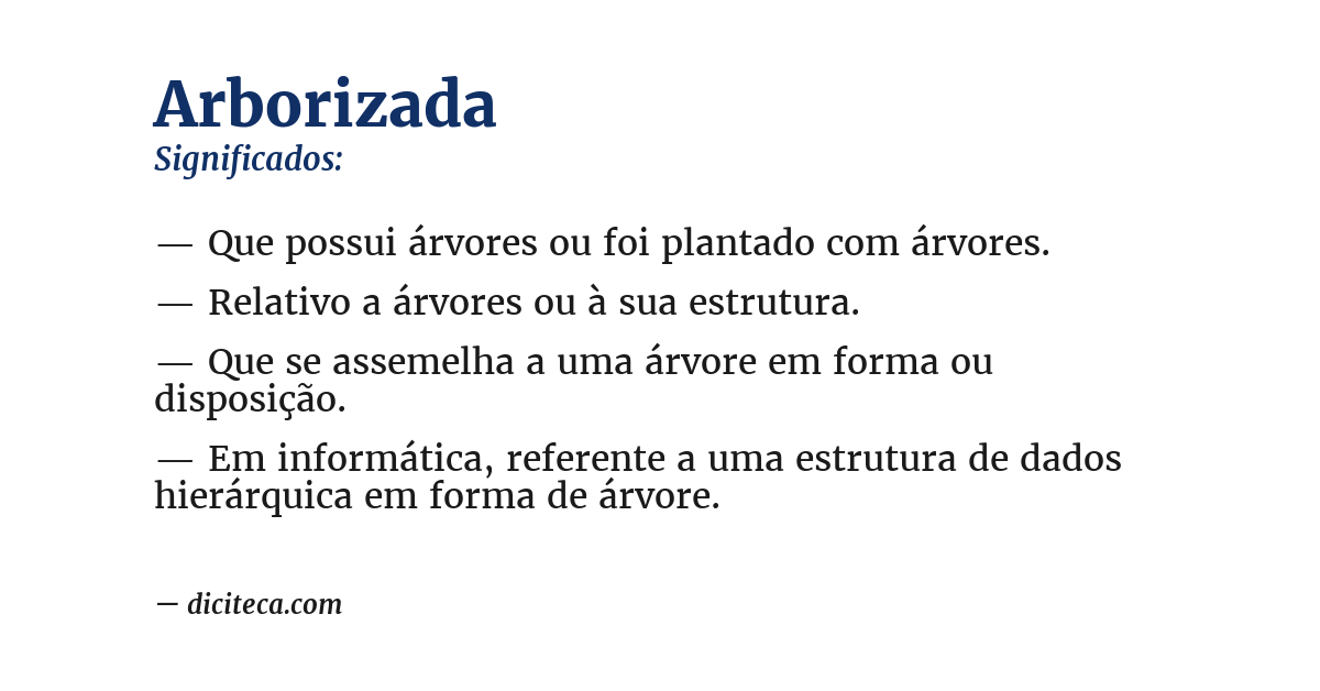 Significado de arborizada