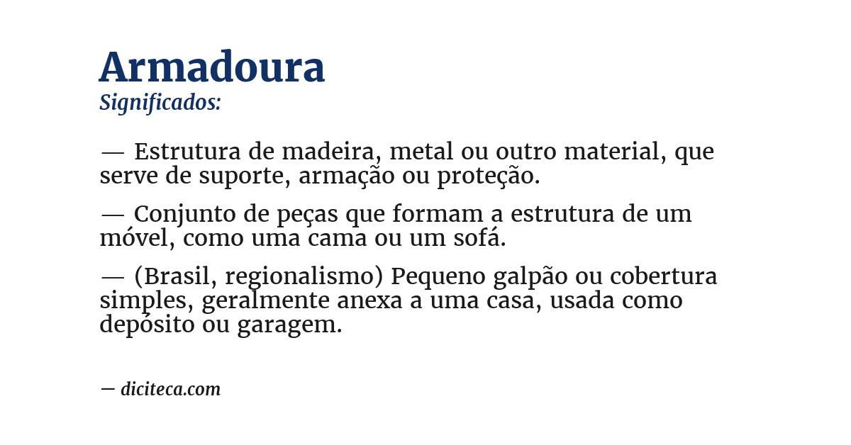 Significado de armadoura