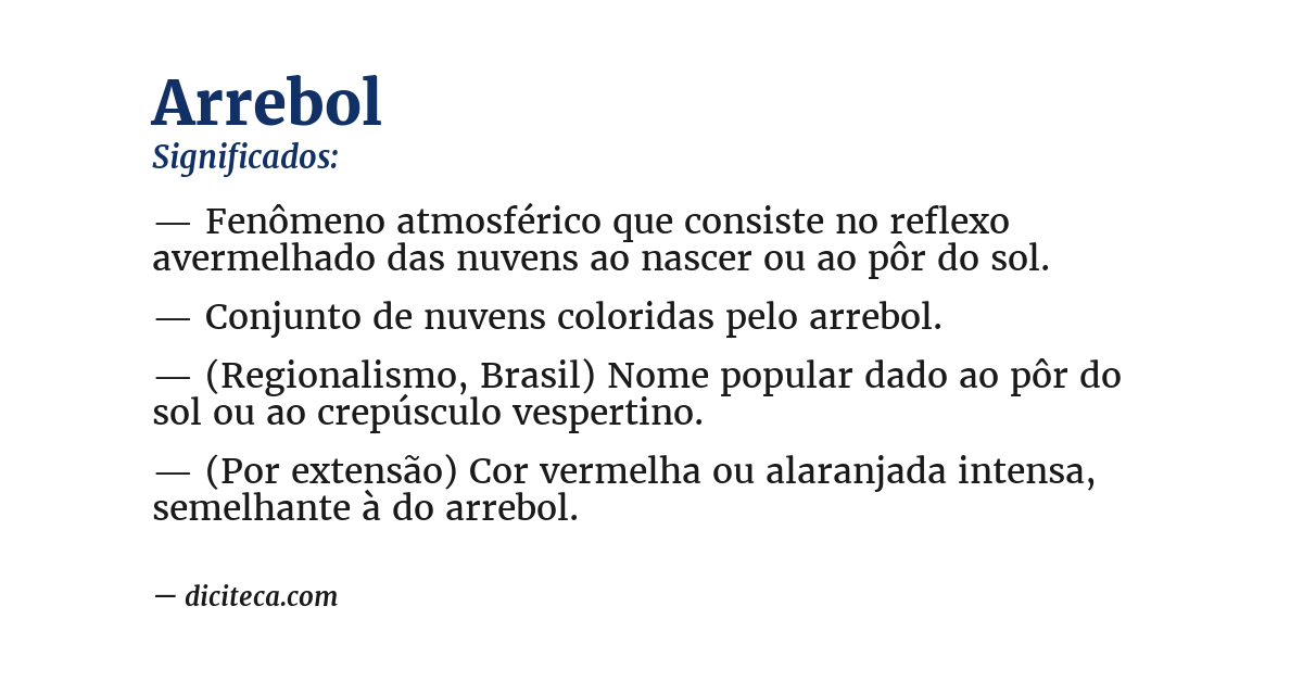 Significado de arrebol