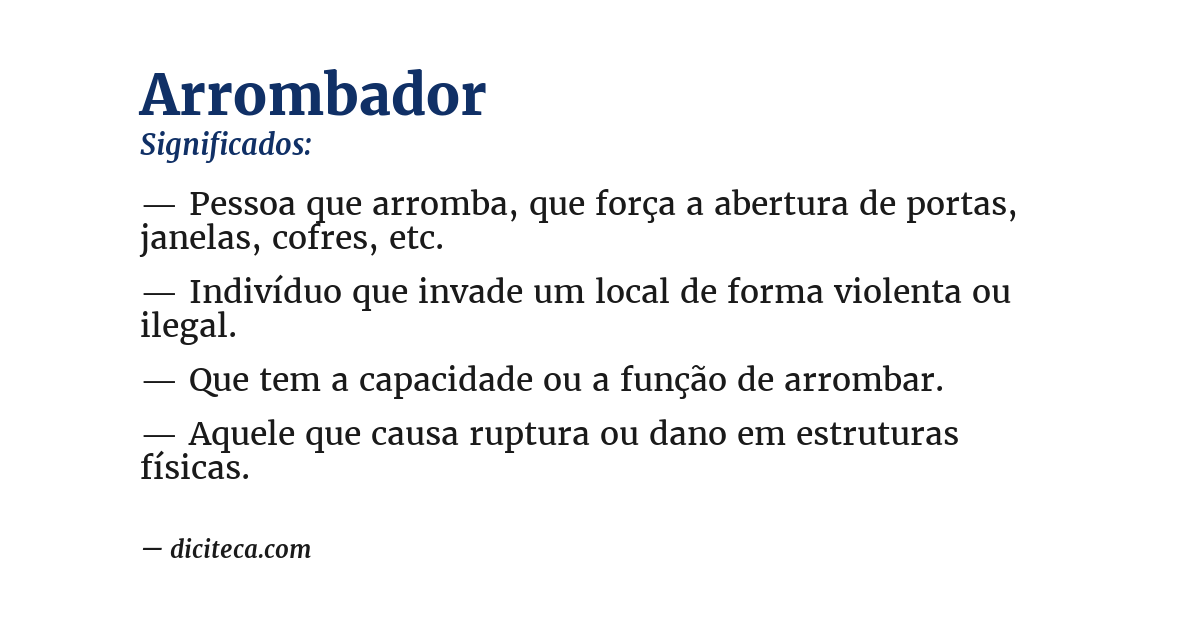 Significado de arrombador