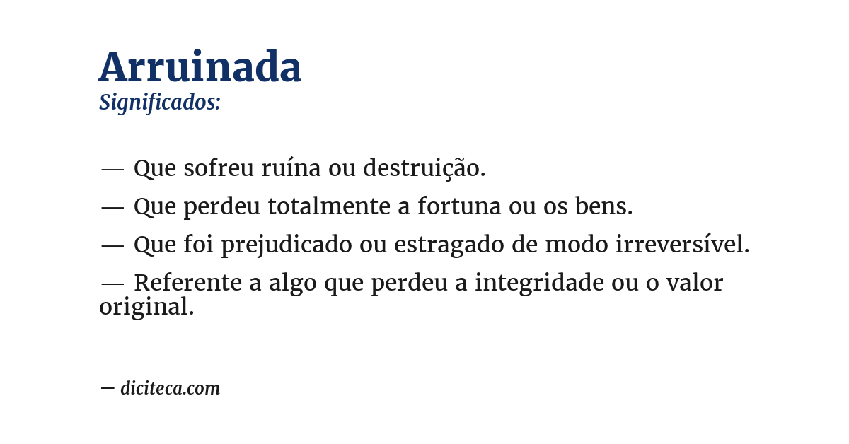 Significado de arruinada