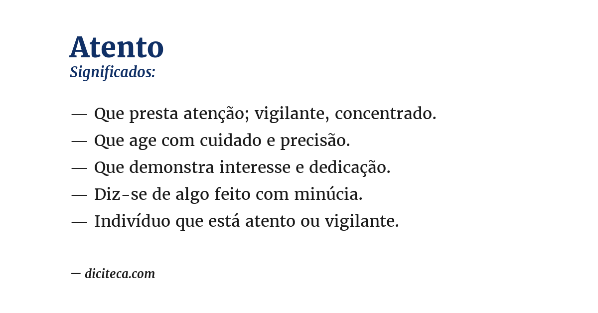 Significado de atento