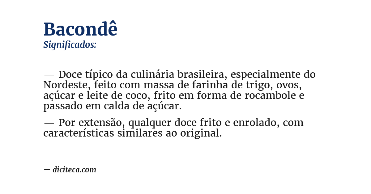 Significado de bacondê