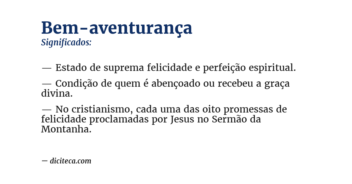 Significado de bem-aventurança