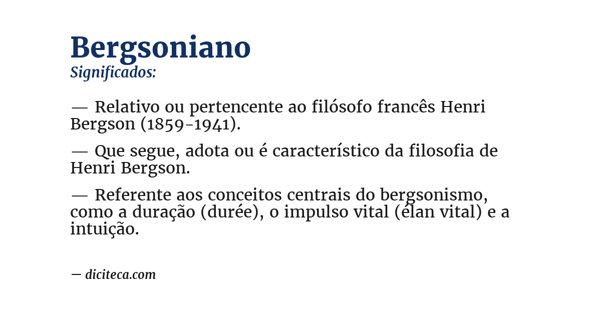 Significado de bergsoniano
