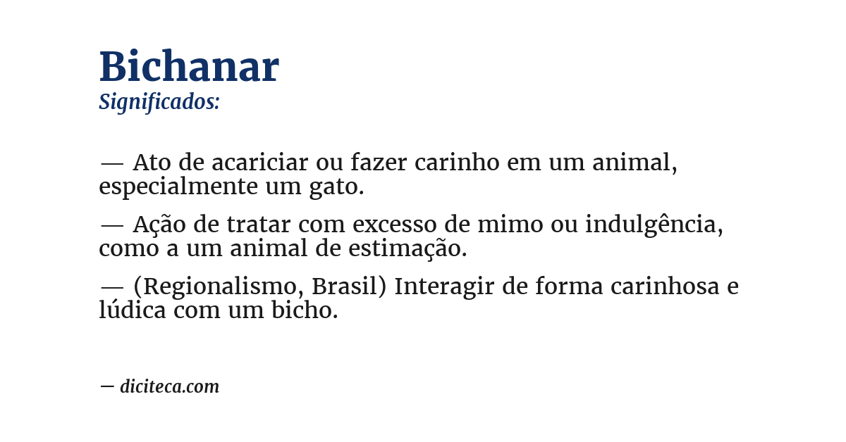 Significado de bichanar