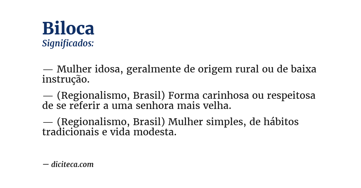 Significado de biloca