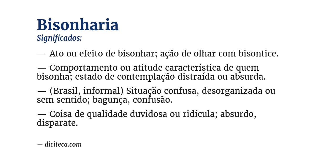 Significado de bisonharia