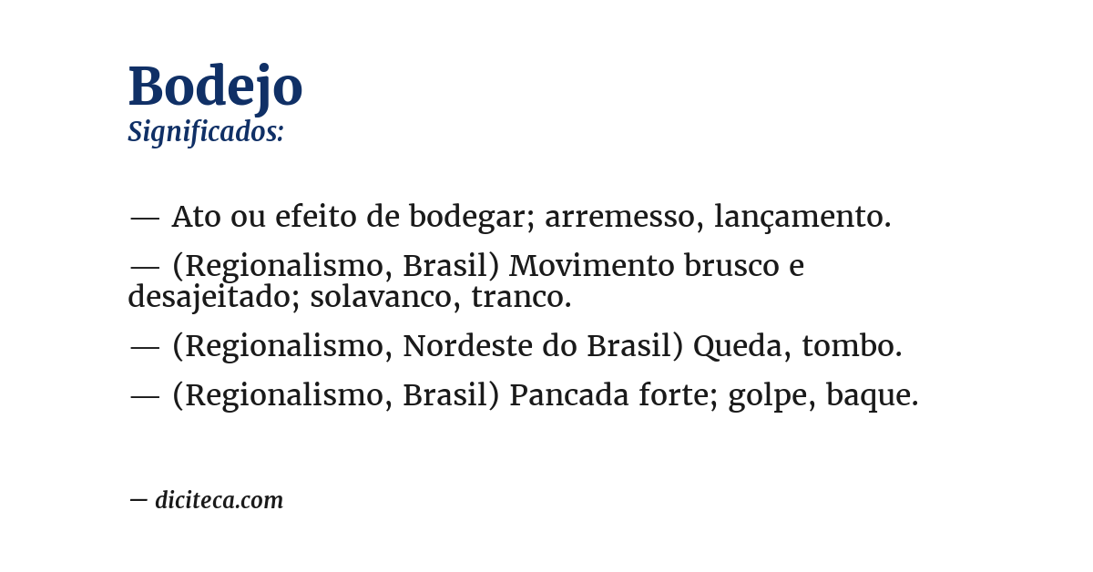 Significado de bodejo
