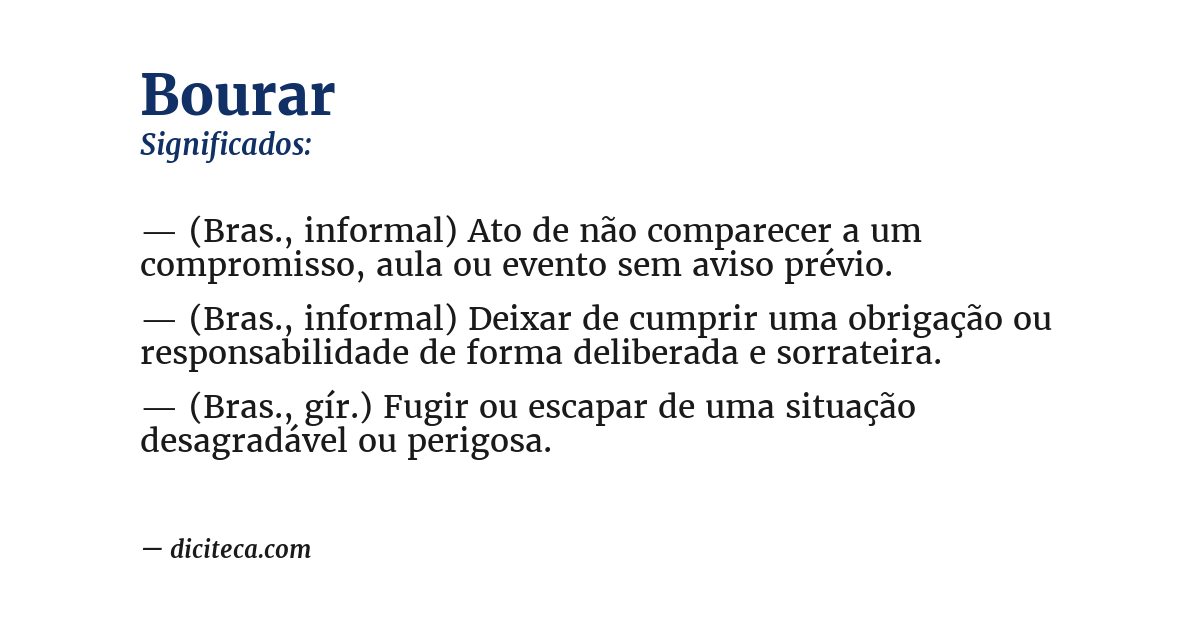 Significado de bourar