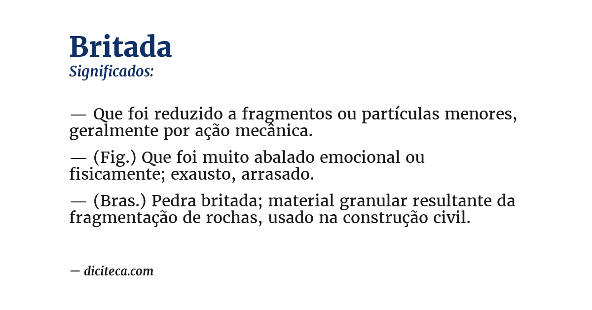 Significado de britada