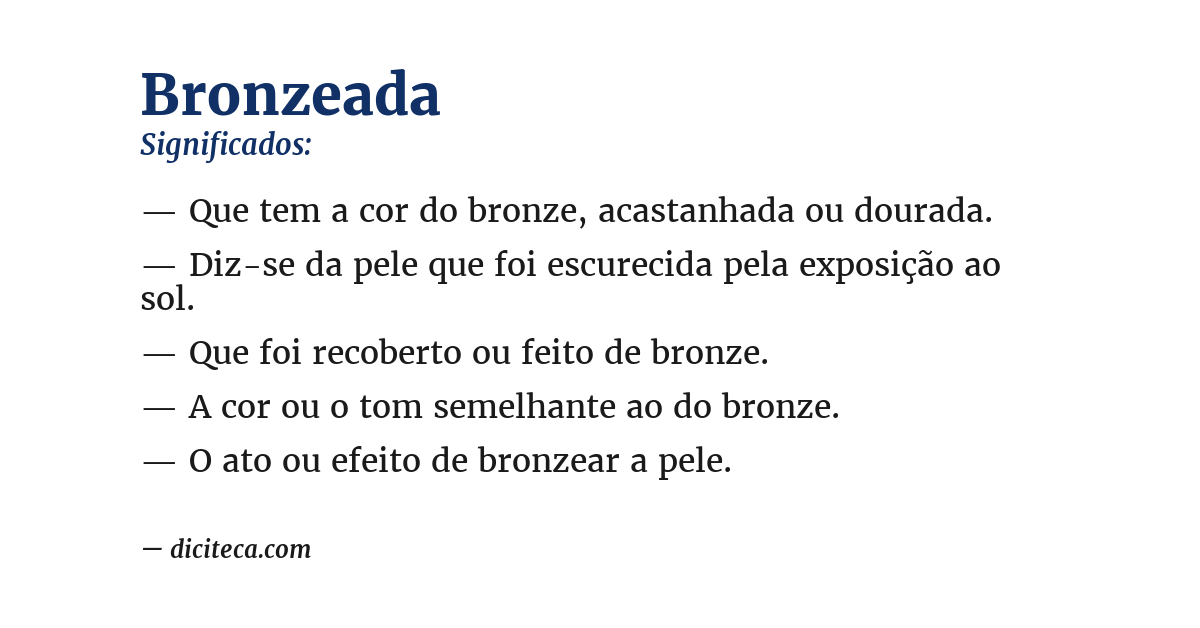 Significado de bronzeada