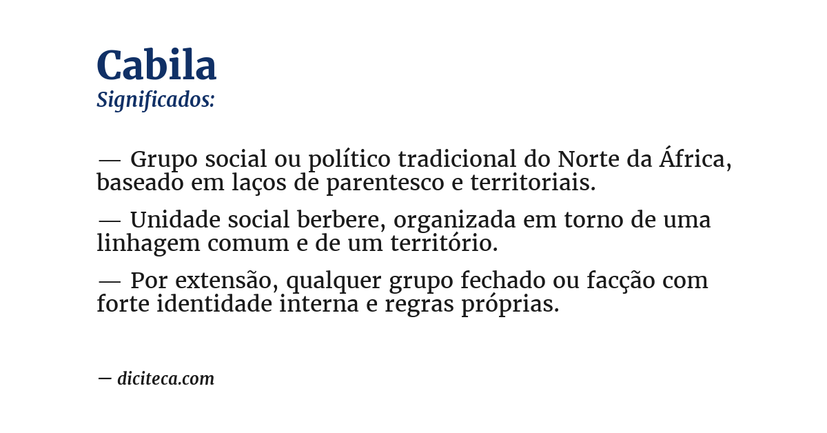 Significado de cabila