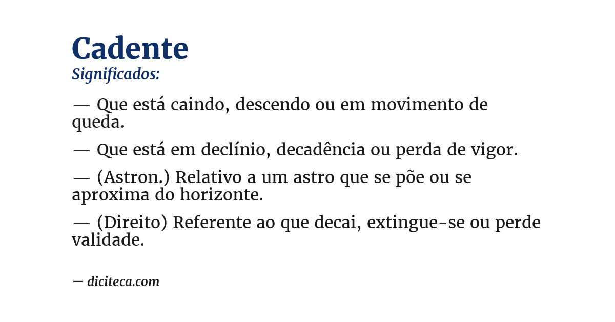 Significado de cadente