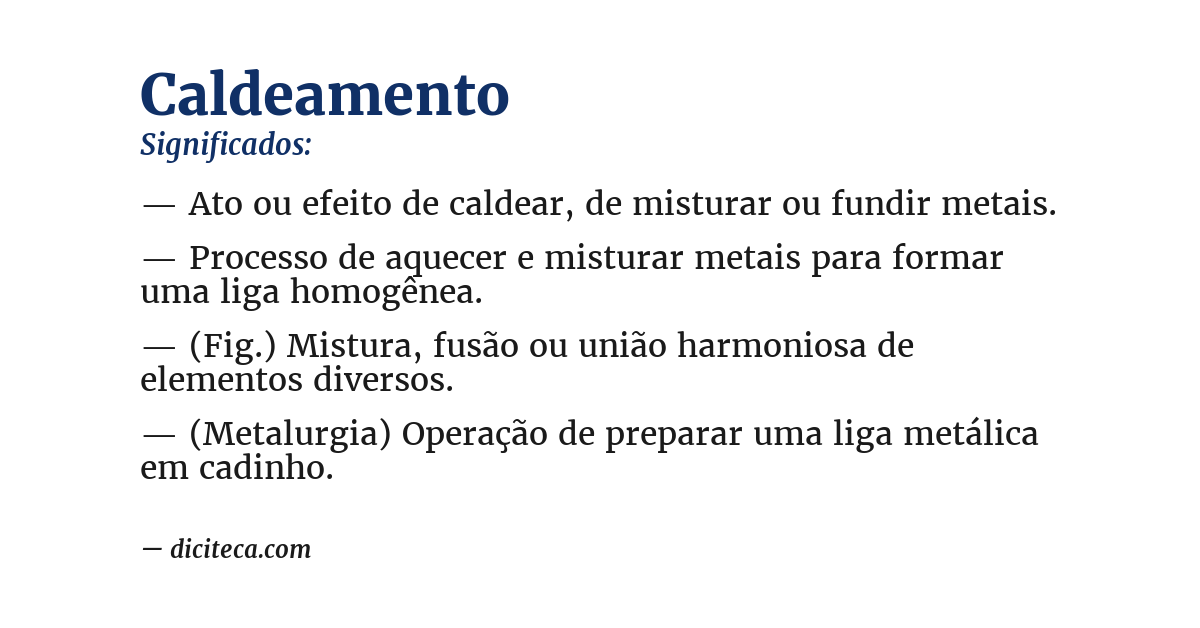 Significado de caldeamento